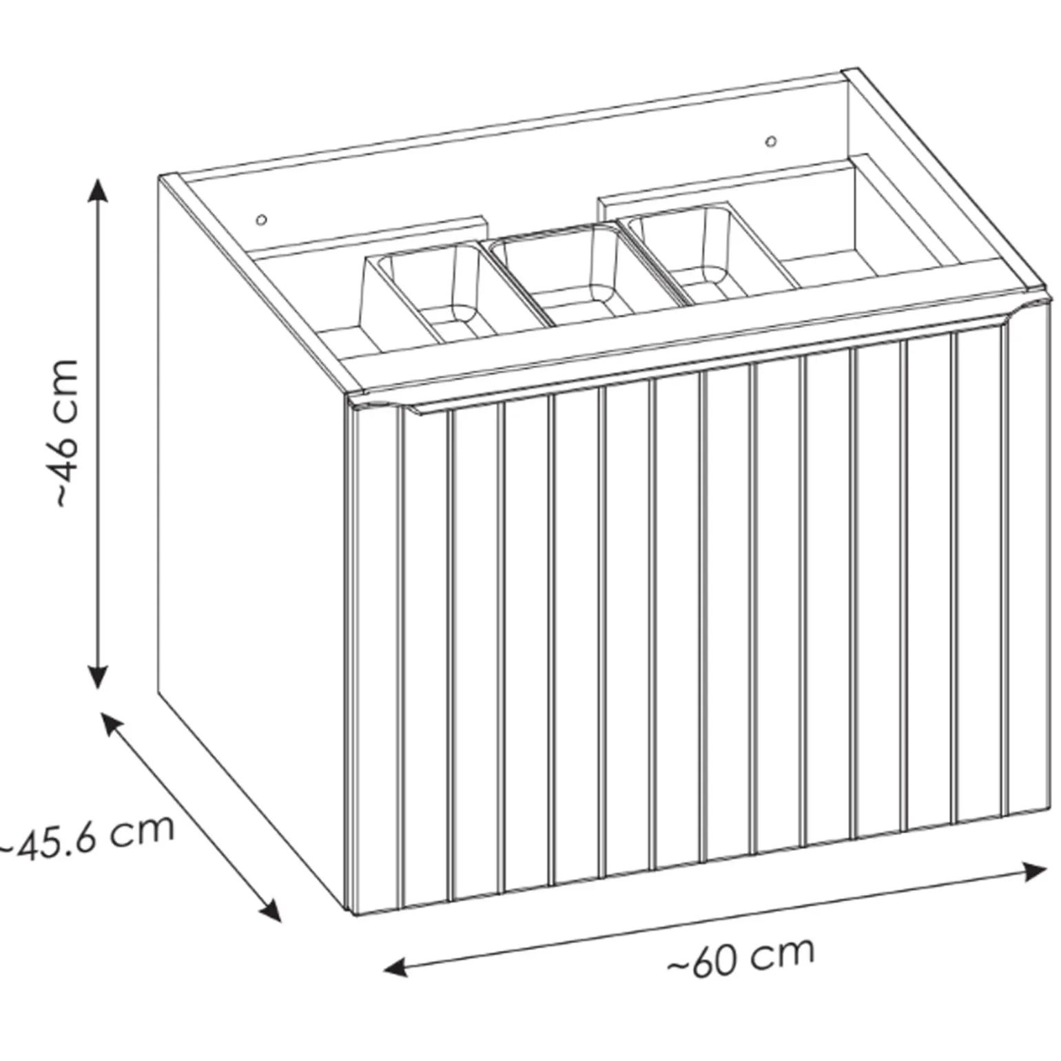 Mobile bagno sospeso 60cm con lavabo, specchio e colonna cannettato blu Deep