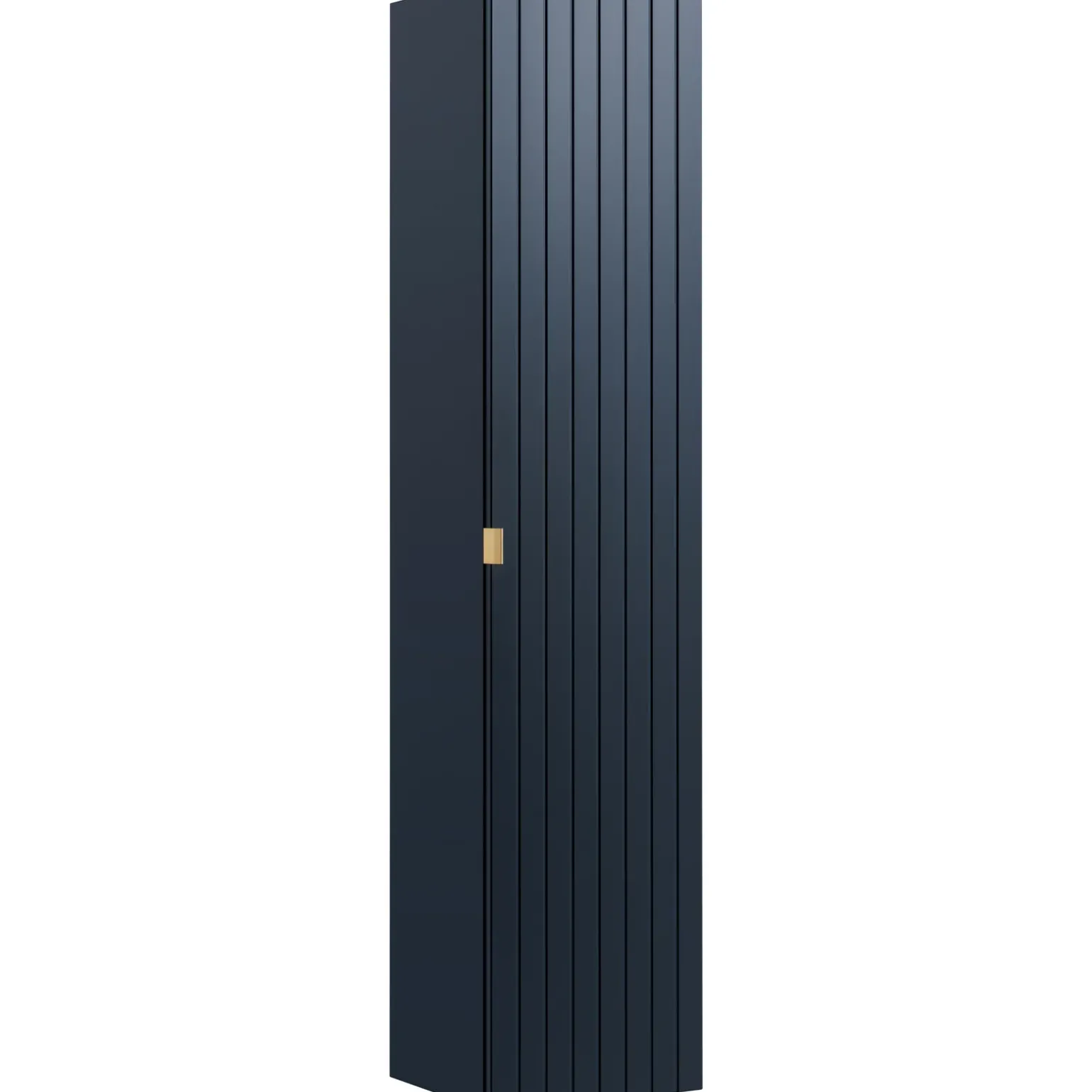 Mobile bagno sospeso 60cm con lavabo, specchio e colonna cannettato blu Deep