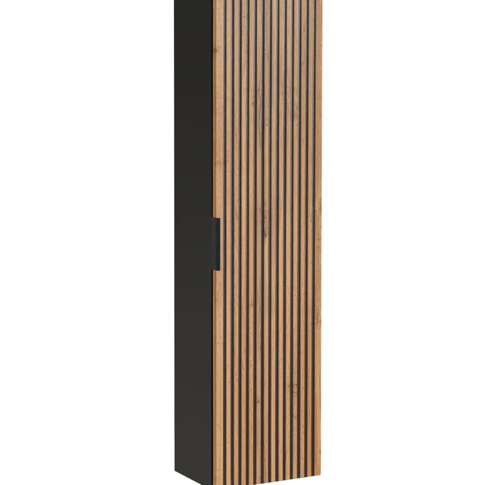 Mobile bagno sospeso 120cm cm con 2 lavabi da appoggio, 2 specchi, colonna e cubotti quercia antracite Limpid