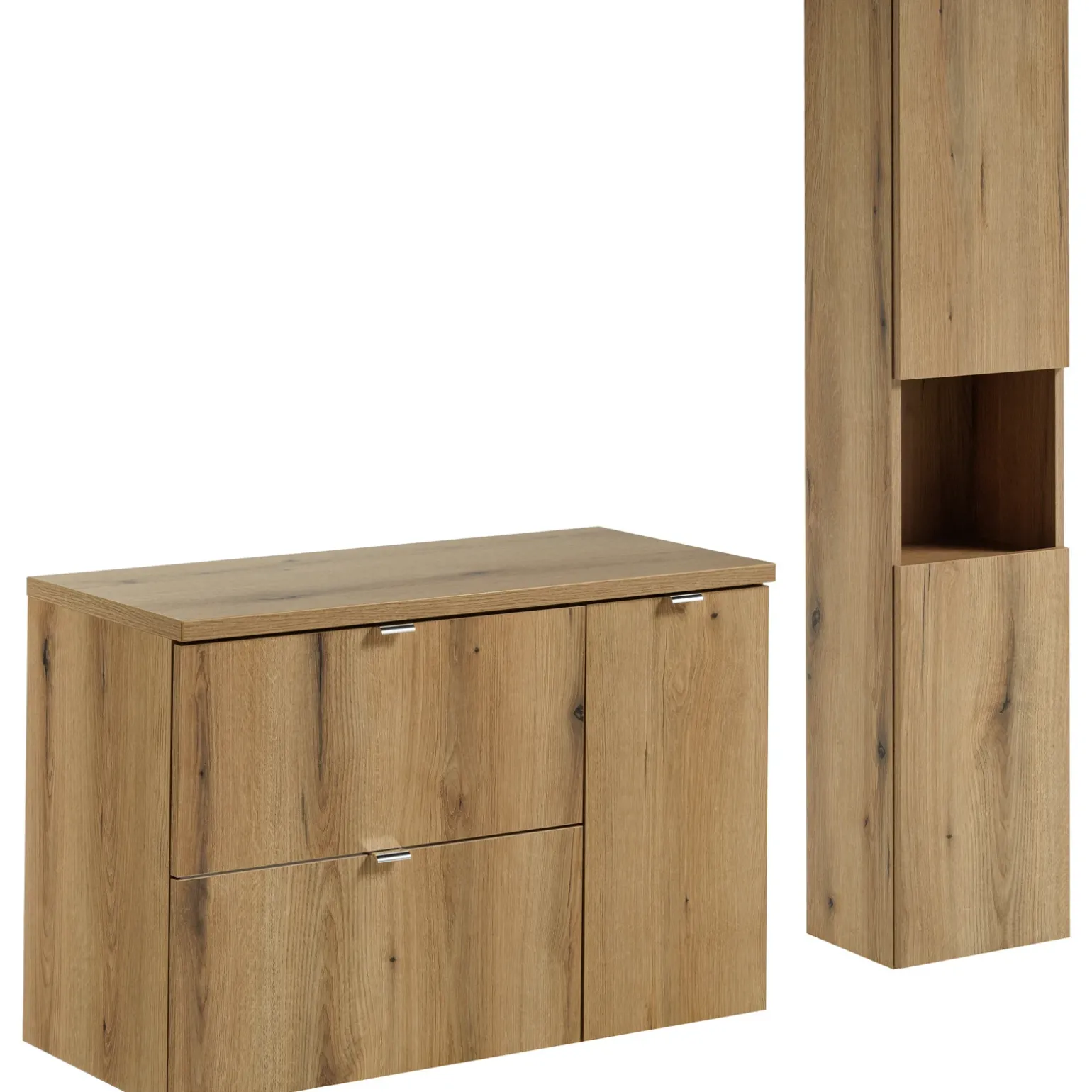 Mobile bagno sospeso 60cm con colonna rovere Rovery
