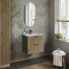 Mobile bagno sospeso 60cm cm con lavabo quercia antracite Limpid