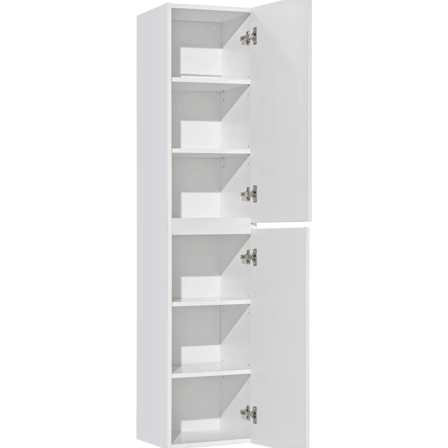 Mobile bagno sospeso 60cm cannettato con lavabo, colonna e specchio bianco Autentic
