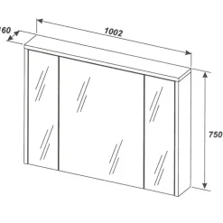 Mobile bagno sospeso 100cm con lavabo, specchio e colonna rovere antracite Stony