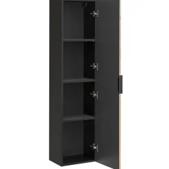 Mobile bagno sospeso 120cm cm con 2 lavabi da incasso, 2 specchi, colonna e cubotti quercia antracite Limpid
