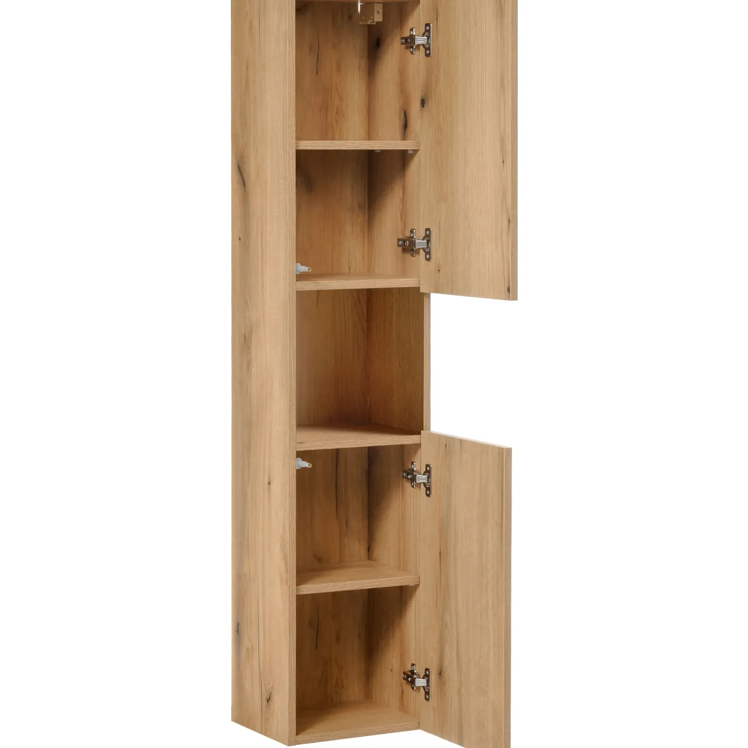 Mobile bagno sospeso 120cm con 2 lavabi e colonna rovere Rovery