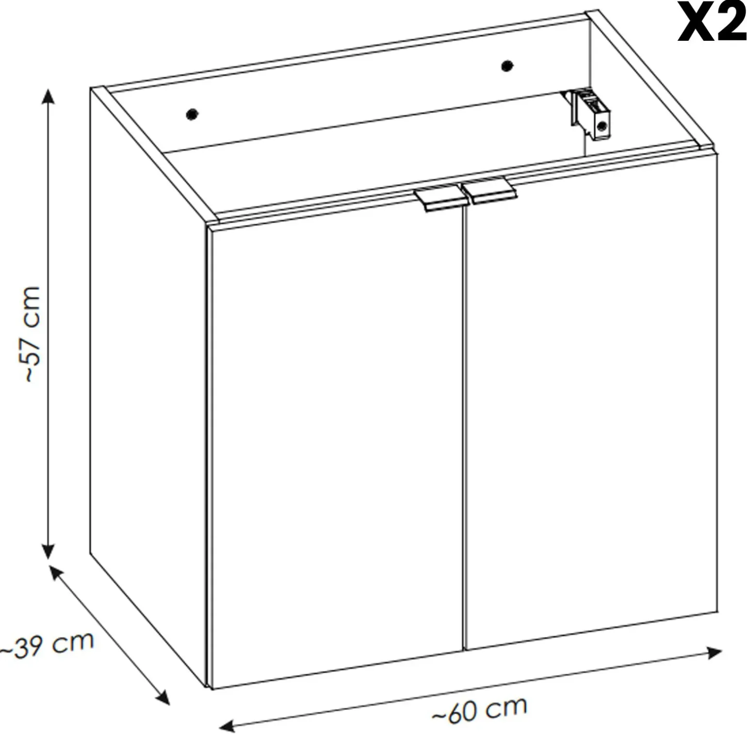 Mobile bagno sospeso 120cm con 2 lavabi e colonna rovere Rovery