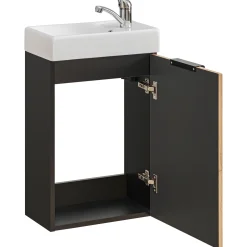 Mobile bagno sospeso 40cm cm con lavabo quercia antracite Limpid