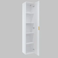 Mobile bagno sospeso 61cm con colonna bianco frontali decorati Konny