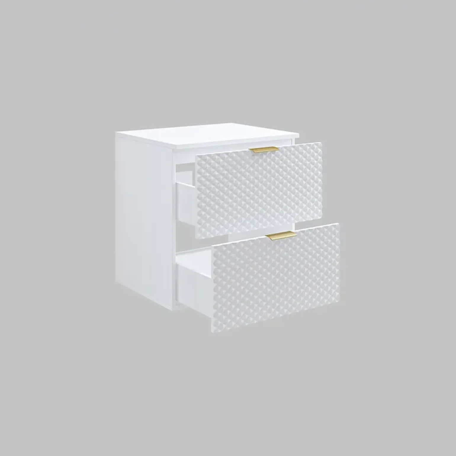 Mobile bagno sospeso 61cm con colonna bianco frontali decorati Konny