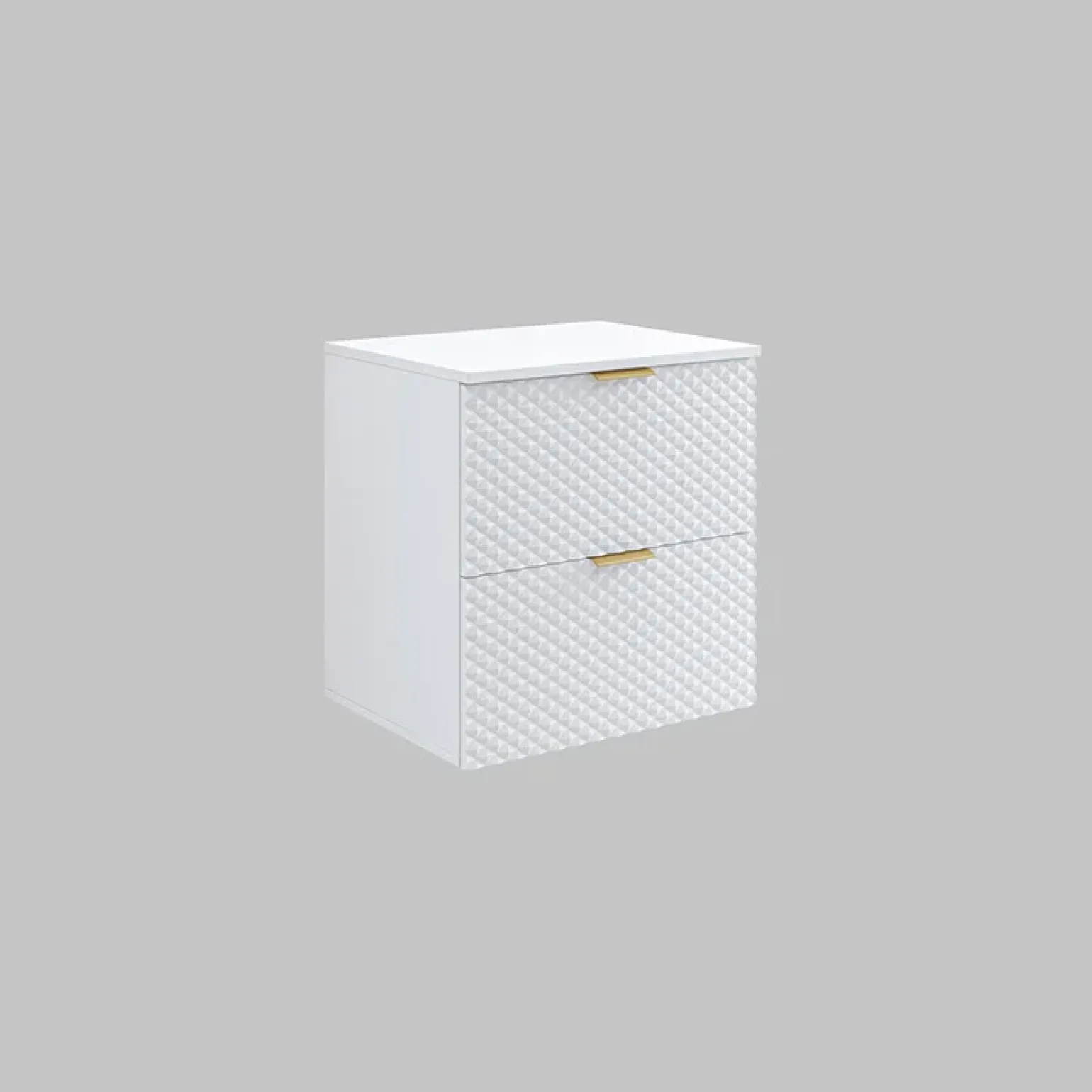 Mobile bagno sospeso 61cm con colonna bianco frontali decorati Konny