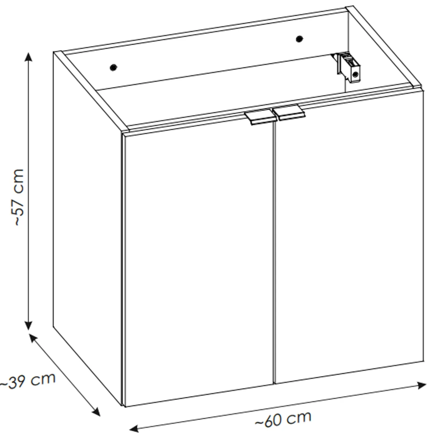 Mobile bagno sospeso 60cm con lavabo e colonna rovere Rovery