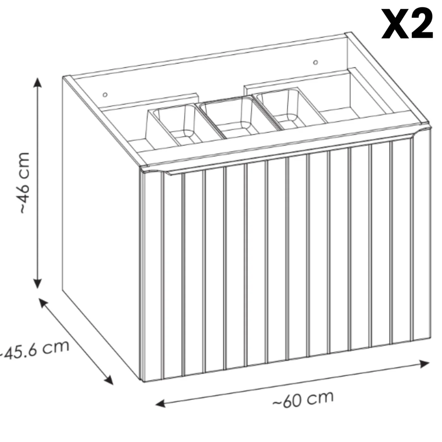 Mobile bagno sospeso 120cm con 2 lavabi, 2 specchi rotondi e colonna cannettato blu Deep