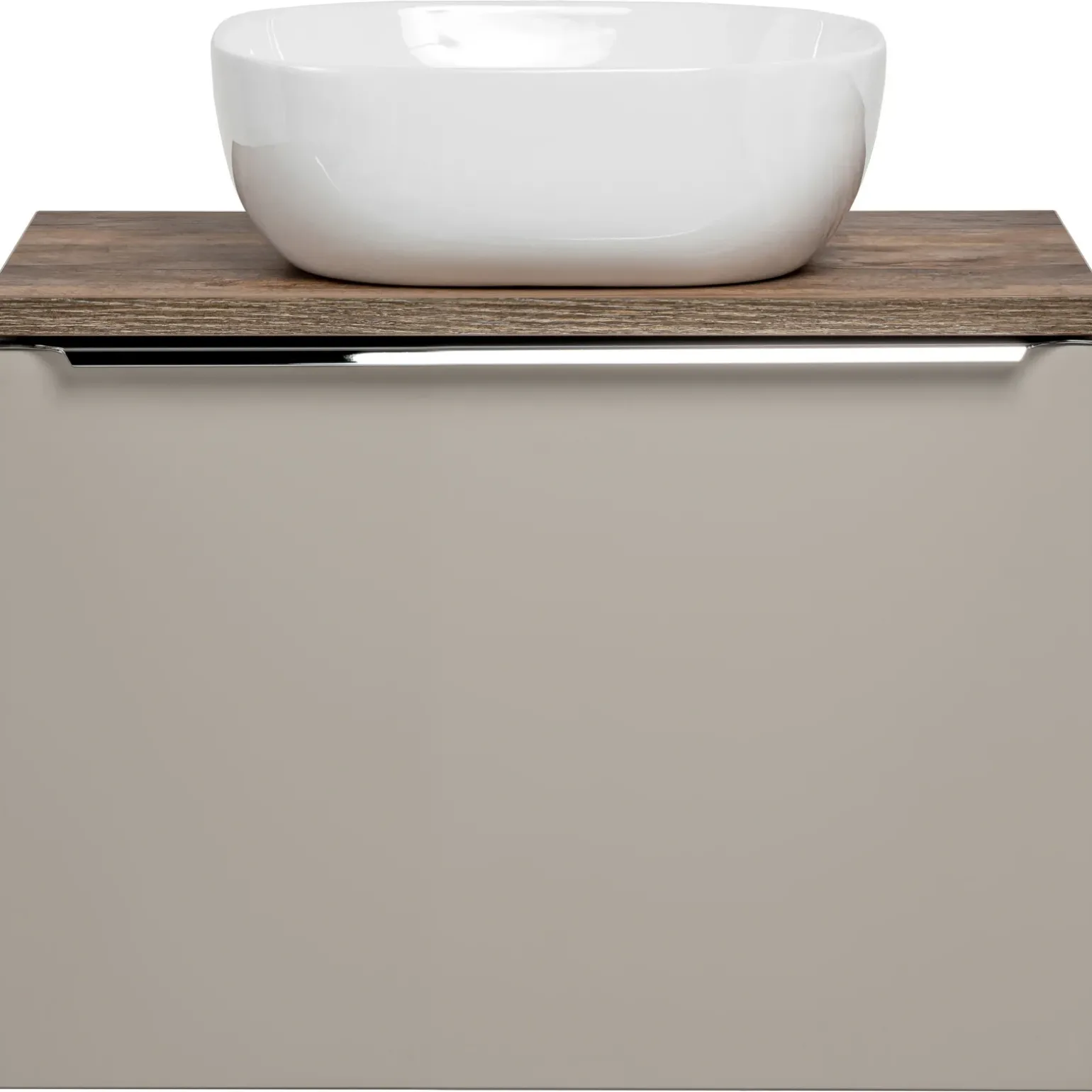 Mobile bagno sospeso 60cm con lavabo, mobile specchio e colonna grigio quercia Serif