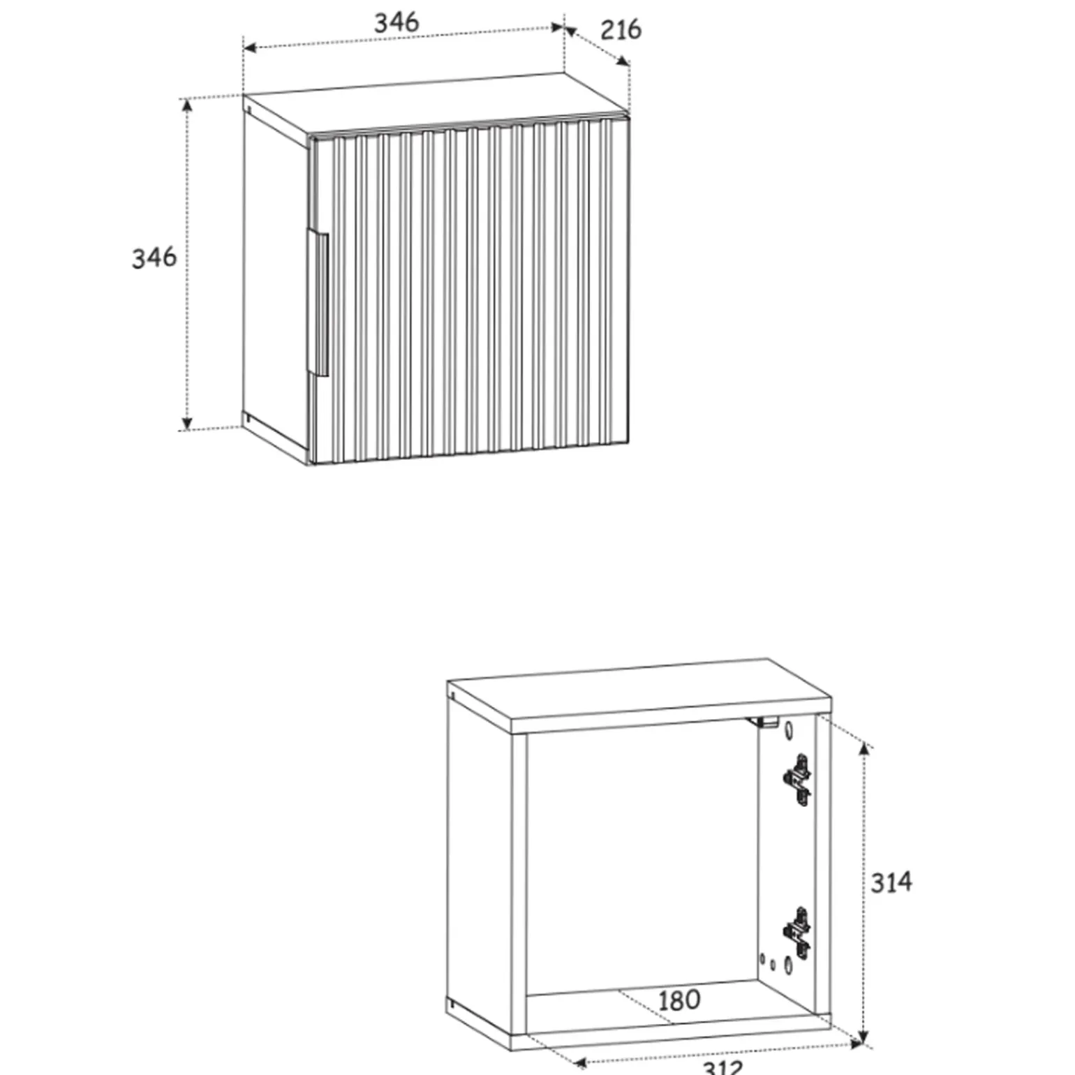 Mobile bagno sospeso 80cm cm con lavabo, specchio, colonna e cubotti quercia antracite Limpid