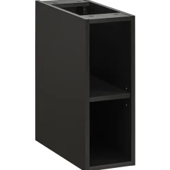 Mobile bagno sospeso 80cm cm con lavabo, specchio, colonna e cubotti quercia antracite Limpid