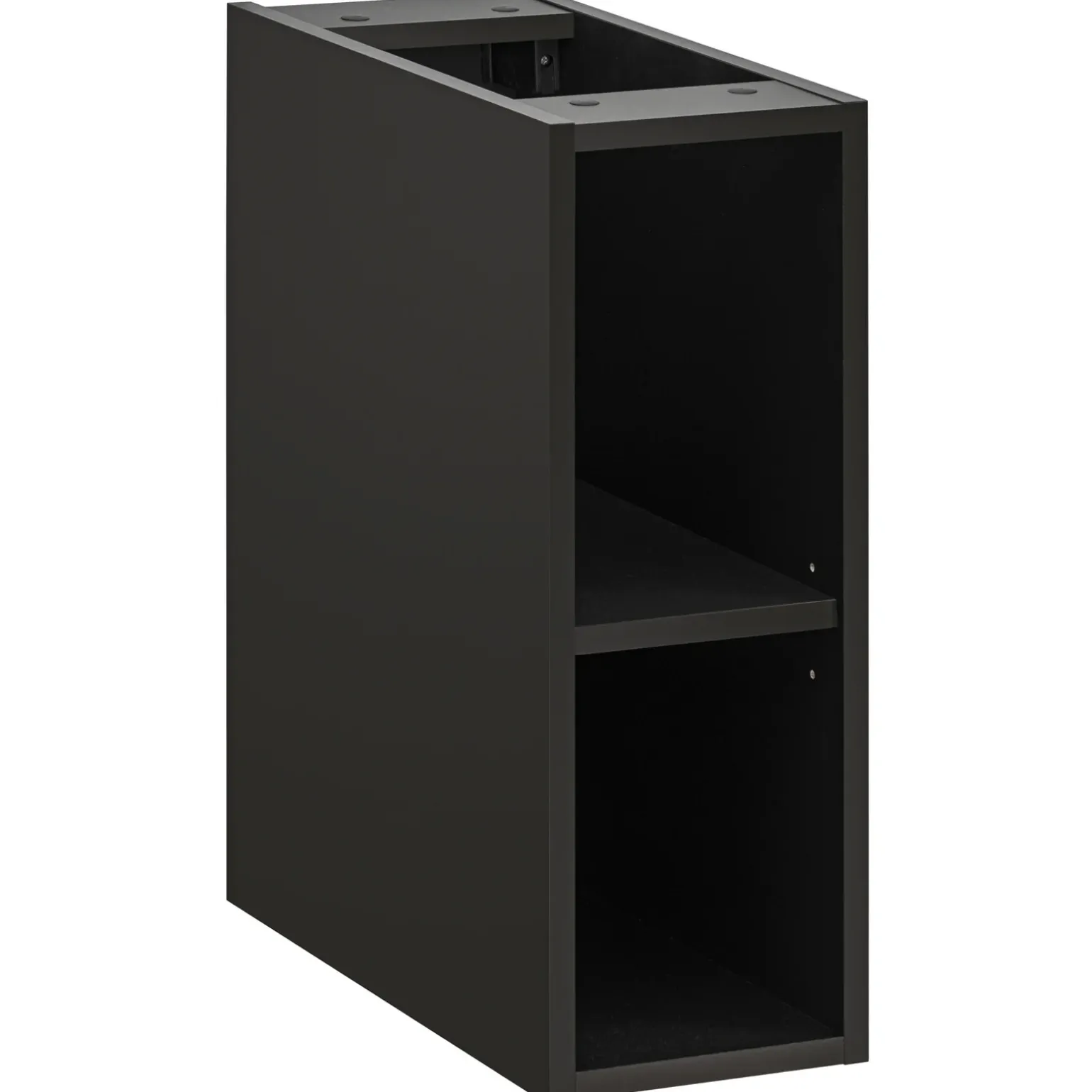 Mobile bagno sospeso 80cm cm con lavabo, specchio, colonna e cubotti quercia antracite Limpid