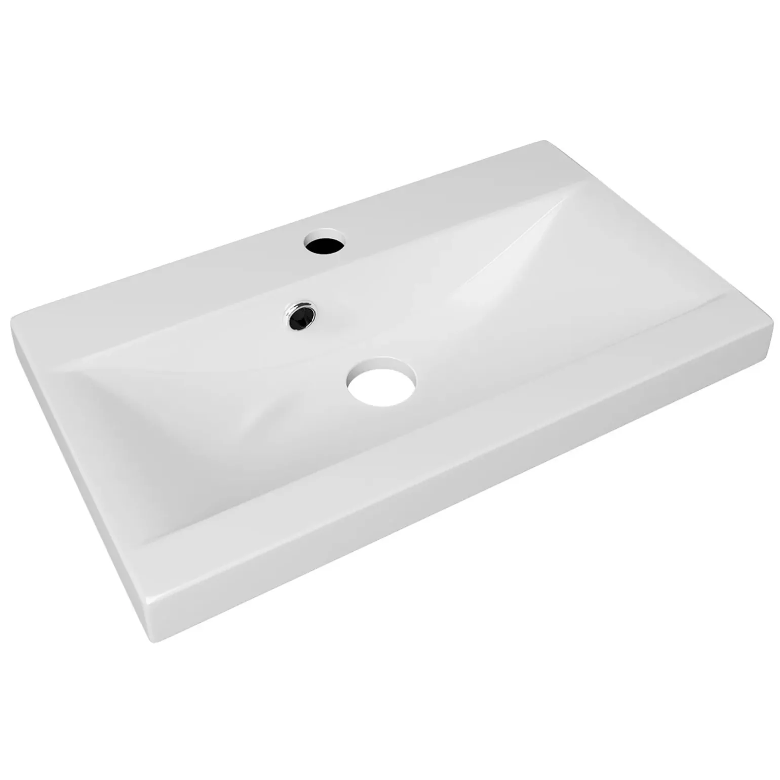 Mobile bagno sospeso 60cm con lavabo, specchio e 2 colonne grigio lucido bianco Luz