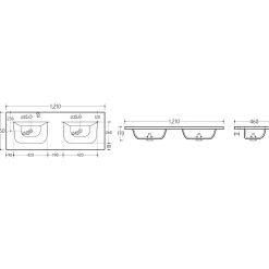 Mobile bagno sospeso 120cm cm con 2 lavabi da incasso, 2 specchi e colonna quercia antracite Limpid