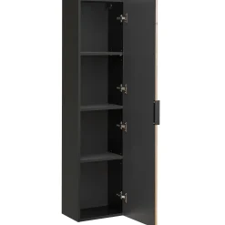 Mobile bagno sospeso 100cm cm con lavabo, specchio, colonna e cubotti quercia antracite Limpid