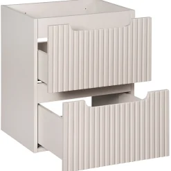 Mobile bagno sospeso 50cm cannettato 2 cassetti beige rovere Cleany