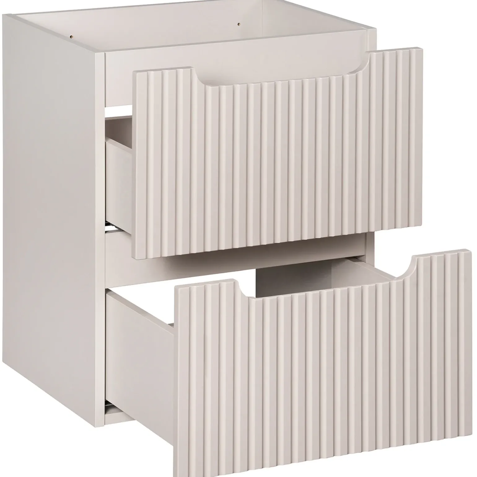 Mobile bagno sospeso 50cm cannettato 2 cassetti beige rovere Cleany