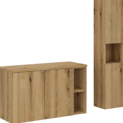 Mobile bagno sospeso 80cm con colonna rovere Rovery