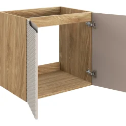 Mobile bagno sospeso 90cm con lavabo da incasso beige rovere Swim