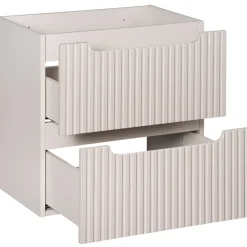 Mobile bagno sospeso 80cm cannettato 2 cassetti e vani beige rovere Cleany