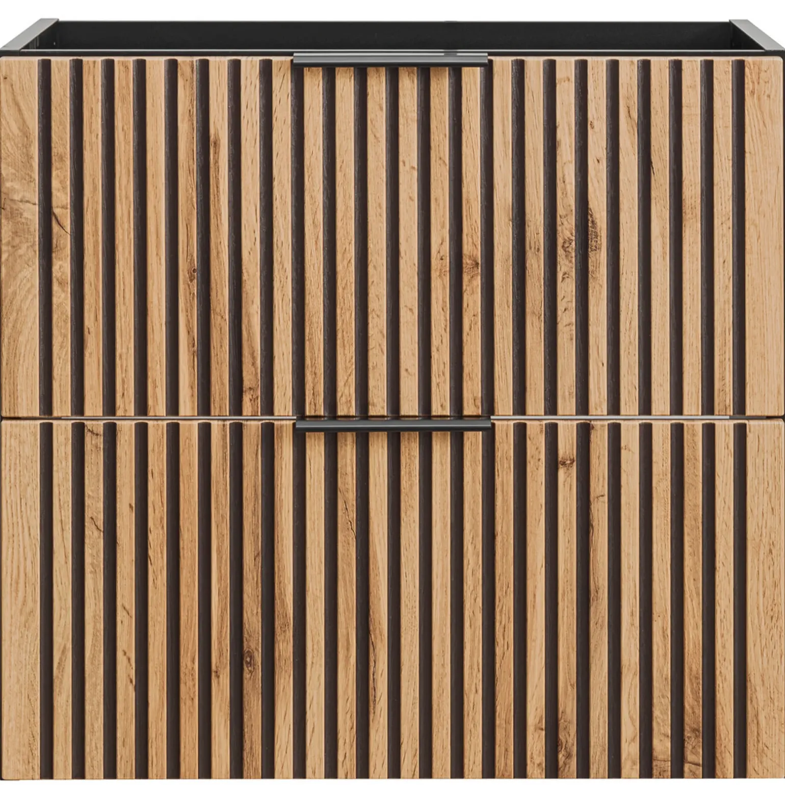Mobile bagno sospeso 60cm cm con lavabo nero da incasso quercia antracite Limpid