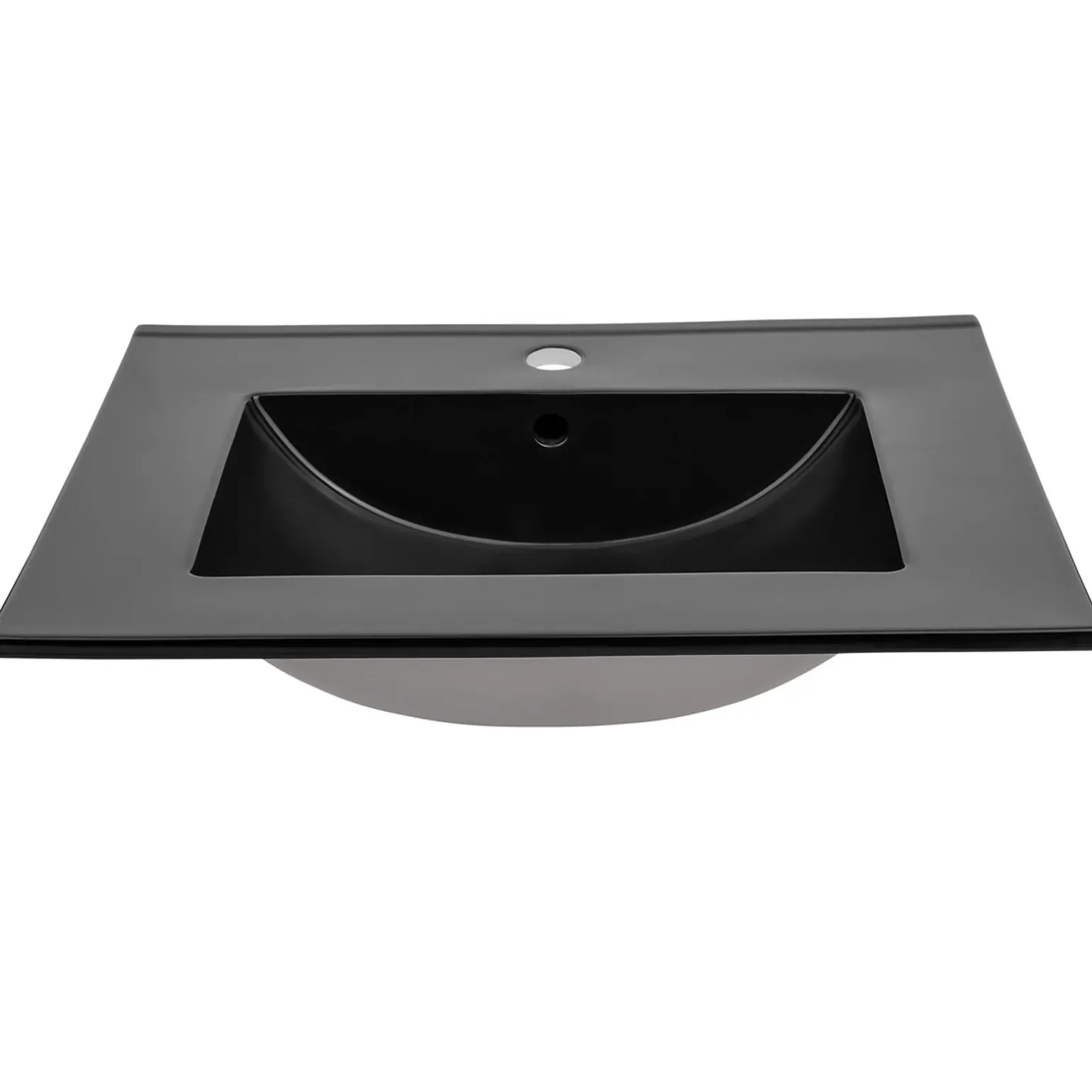 Mobile bagno sospeso 60cm cm con lavabo nero da incasso quercia antracite Limpid