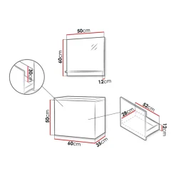 Mobile bagno sospeso 60cm con lavabo e specchio serigrafato bianco Baden 10