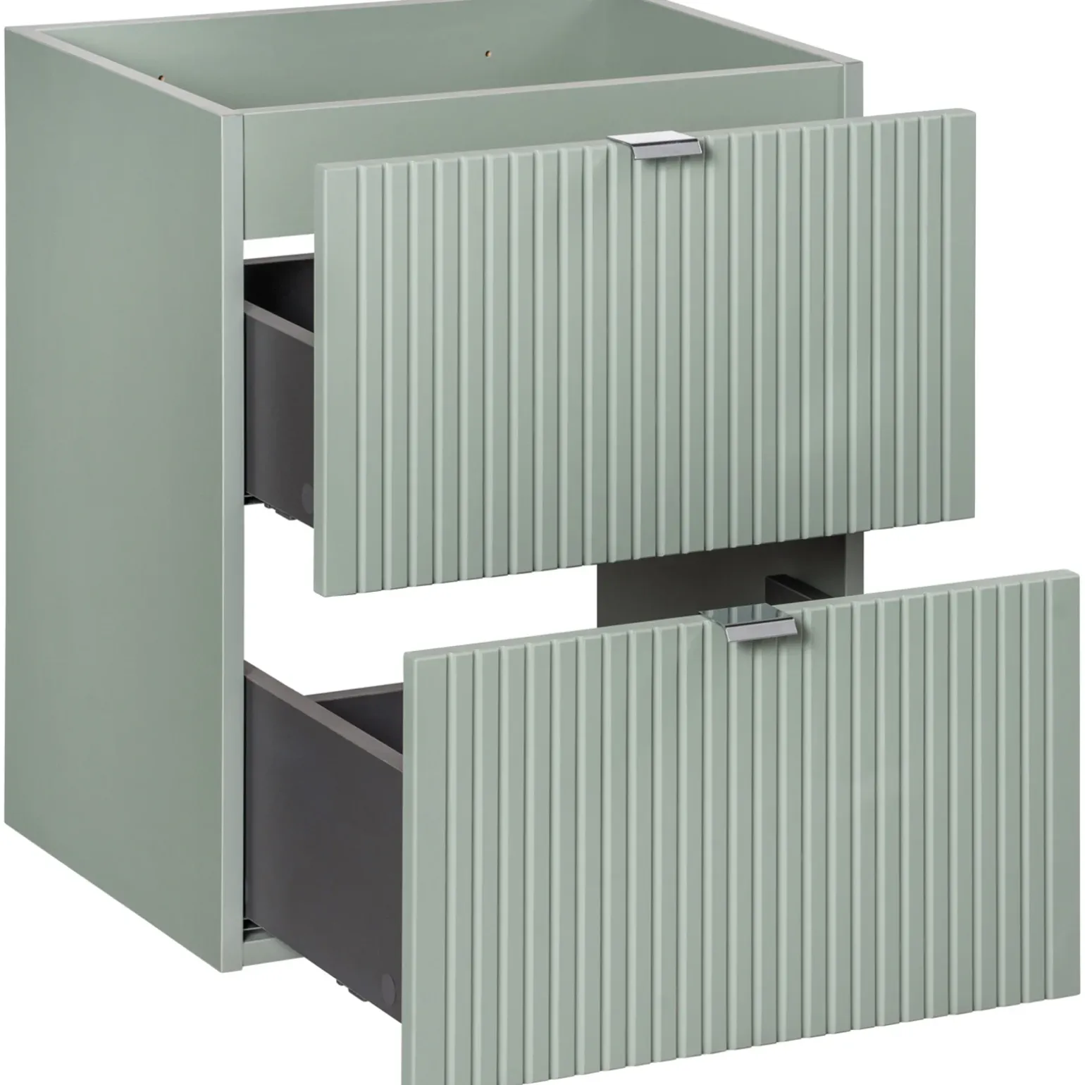 Mobile bagno sospeso 50cm cannettato con lavabo 2 cassetti verde salvia Greeny
