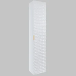 Mobile bagno sospeso 80cm con colonna bianco frontali decorati Konny