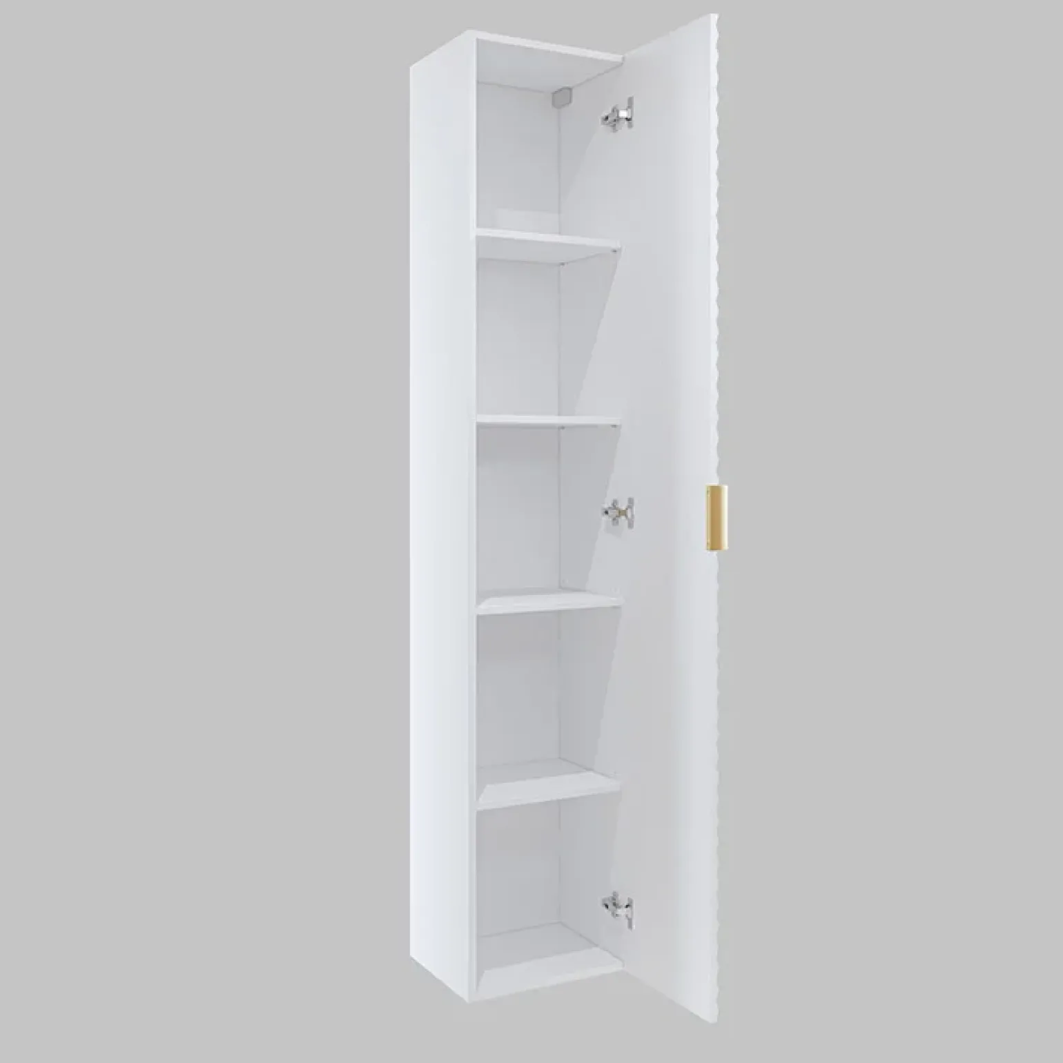 Mobile bagno sospeso 80cm con colonna bianco frontali decorati Konny