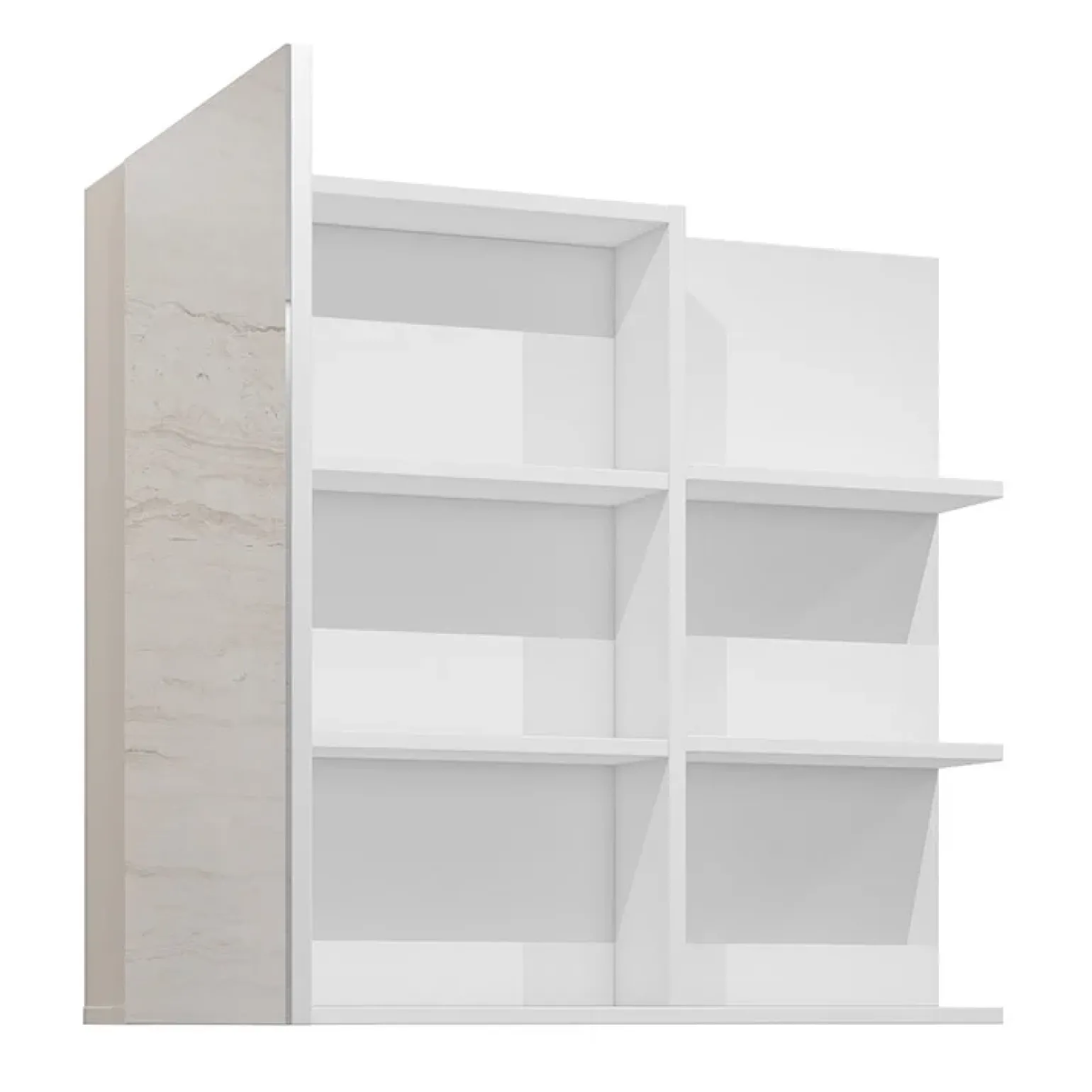 Mobile bagno sospeso 78cm con specchio e colonna bianco lucido nero Linda