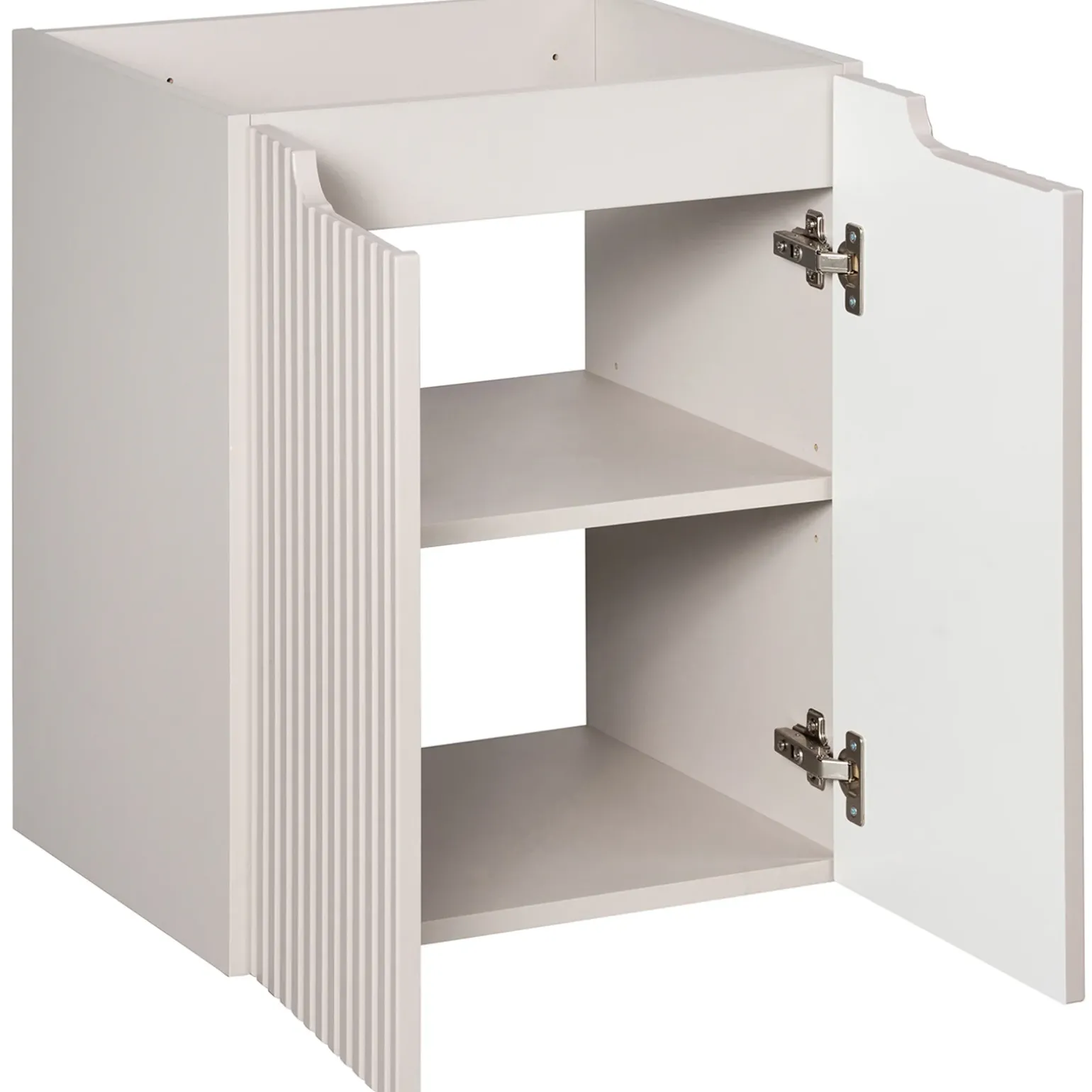 Mobile bagno sospeso 50cm cannettato 2 ante beige rovere Cleany