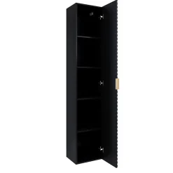 Mobile bagno sospeso 61cm con colonna nero frontali decorati Konny