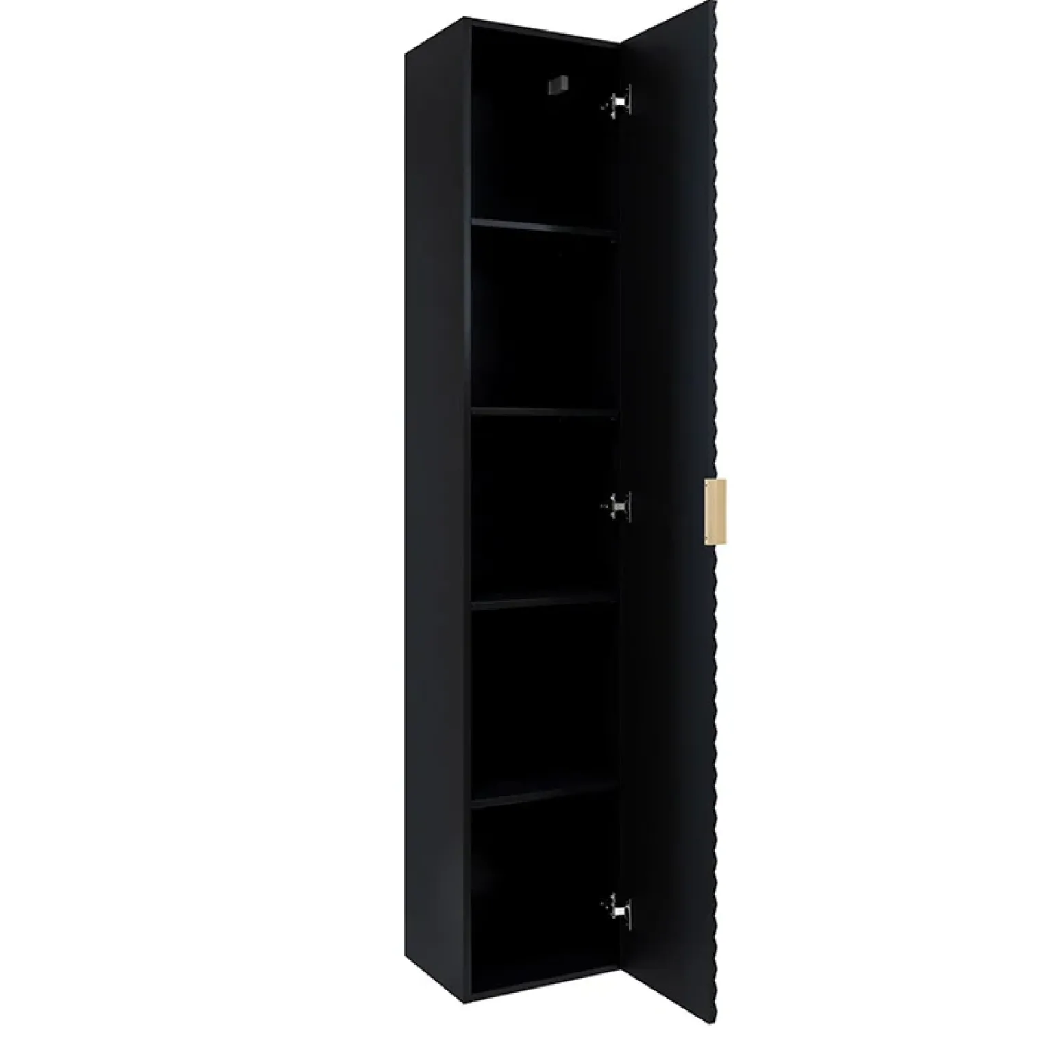 Mobile bagno sospeso 61cm con colonna nero frontali decorati Konny