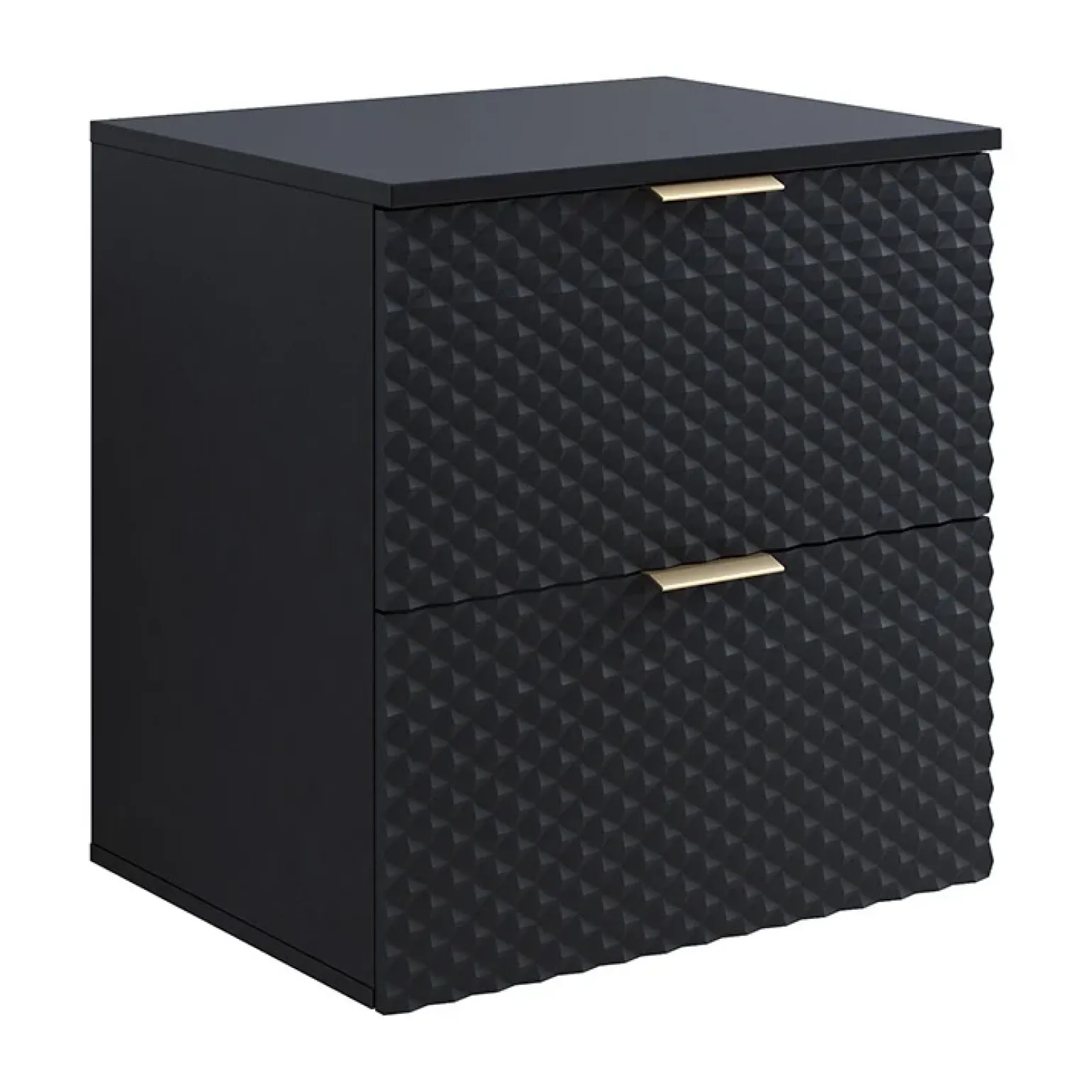 Mobile bagno sospeso 61cm con colonna nero frontali decorati Konny