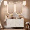 Mobile bagno sospeso 120cm fresato 4 cassetti beige Sand