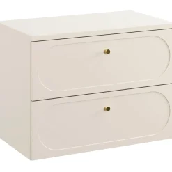 Mobile bagno sospeso 80cm fresato 2 cassetti beige Sand