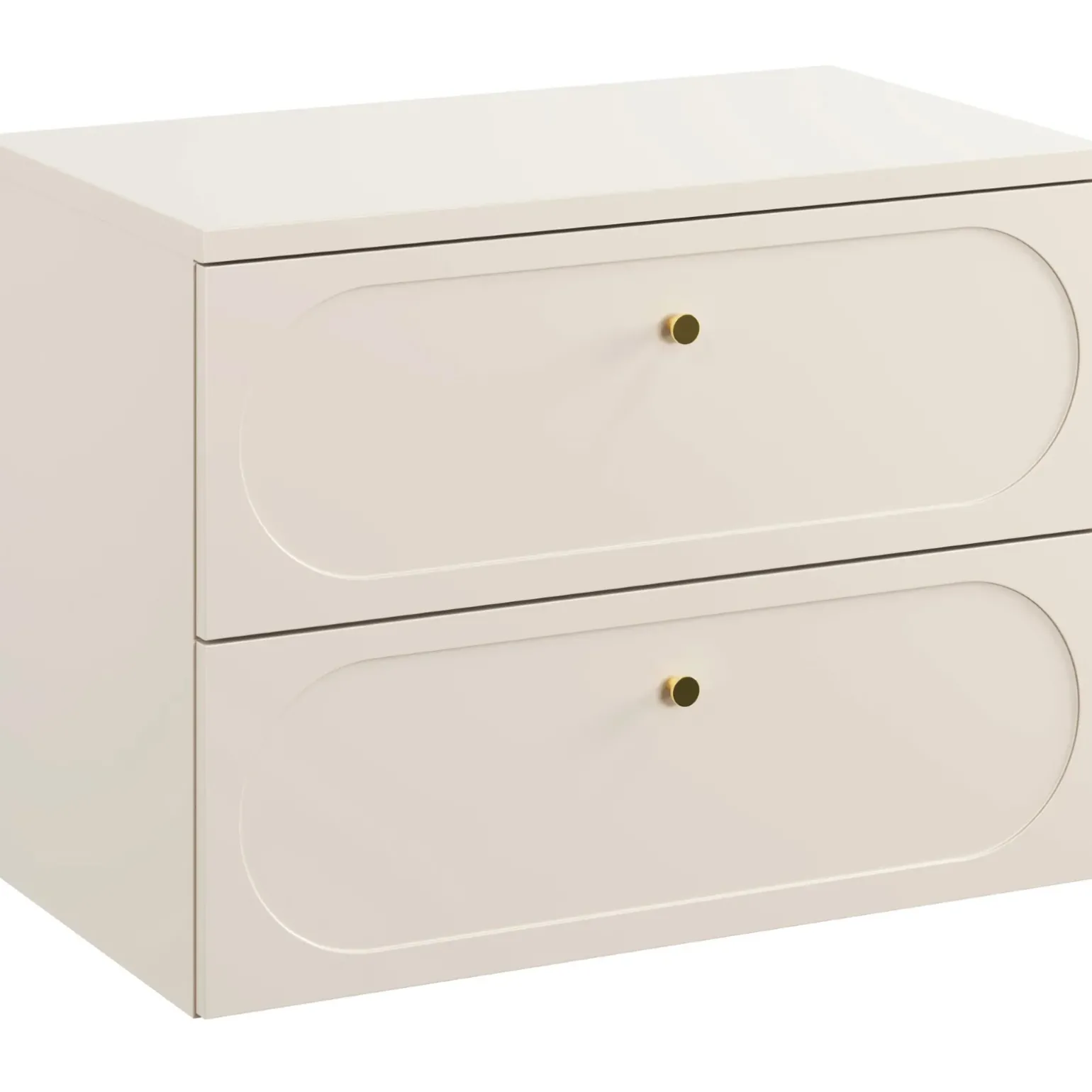 Mobile bagno sospeso 80cm fresato 2 cassetti beige Sand
