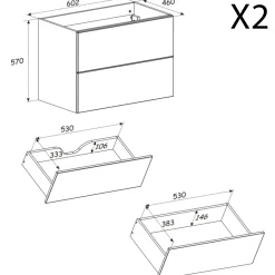 Mobile bagno sospeso fresato 120cm con colonna beige Sand