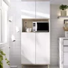 Mobile cucina 80x191h cm 4 ante bianco opaco rovere naturale Penny