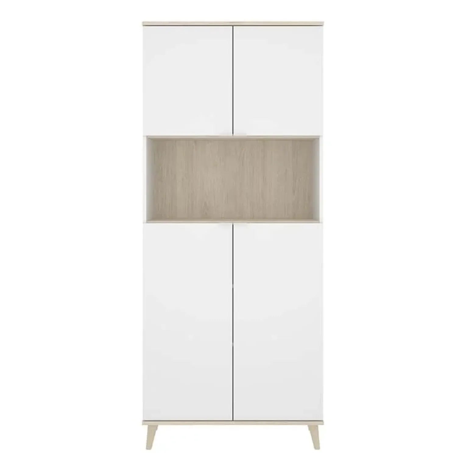 Mobile cucina 80x191h cm 4 ante bianco opaco rovere naturale Penny