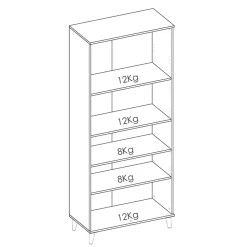Mobile cucina 80x191h cm 4 ante bianco opaco rovere naturale Penny