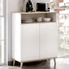 Mobile cucina 80x102h cm 2 ante bianco opaco rovere naturale Penny