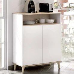 Mobile cucina 80x102h cm 2 ante bianco opaco rovere naturale Penny