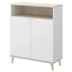 Mobile cucina 80x102h cm 2 ante bianco opaco rovere naturale Penny