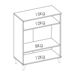 Mobile cucina 80x102h cm 2 ante bianco opaco rovere naturale Penny